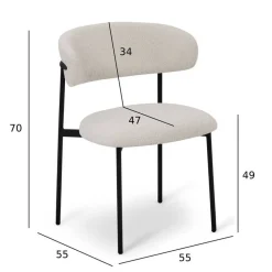Wohnen Sitzgruppe<Esszimmergruppe im Skandi Design - Bean (fünfteilig)