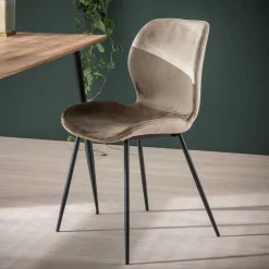Wohnen Stühle<Esszimmerstühle aus Samt Beige - Maudez (4er Set)
