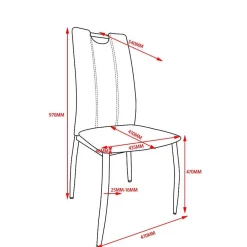 Wohnen Stühle<Esszimmerstühle mit Kontrastnähten - Geeta (4er Set)