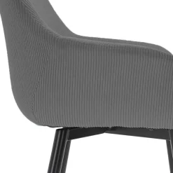 Wohnen Stühle<Esszimmerstuhl aus Cord in Grau - Culau (2er Set)