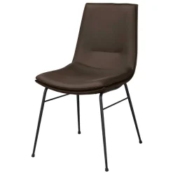Wohnen Stühle<Esszimmerstuhl aus Leder in Braun - Unkorian (2er Set)