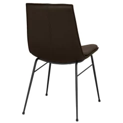 Wohnen Stühle<Esszimmerstuhl aus Leder in Braun - Unkorian (2er Set)