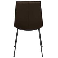 Wohnen Stühle<Esszimmerstuhl aus Leder in Braun - Unkorian (2er Set)