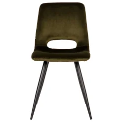 Wohnen Stühle<Esszimmerstuhl in Oliv Grün Samtbezug - Tryndidad (2er Set)