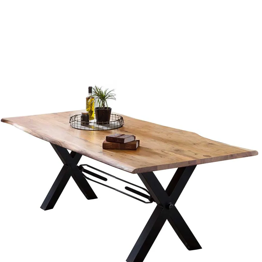 Wohnen Tische<Esszimmertisch mit Live Edge Holzplatte Akazie - Cerado