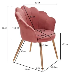 Wohnen Stühle<Extravaganter Armlehnenstuhl in Rosa Samt - Envus