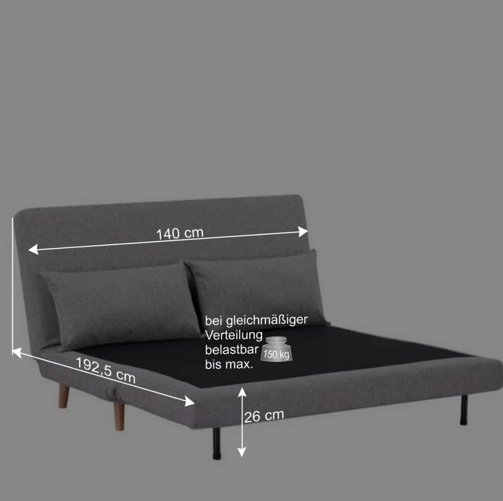 Wohnen Sofas<Faltsofa in Grau und Birke - Lucas