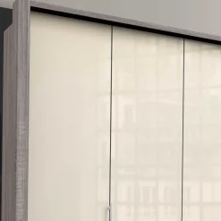 Wohnen Kleiderschränke|Schränke<Falttüren Kleiderschrank in Beige Glasfront - Budelli