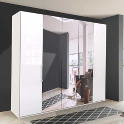 Wohnen Kleiderschränke<Falttüren Kleiderschrank mit Spiegel & Glas - Dolienca