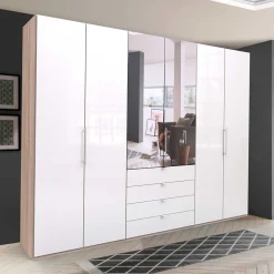 Wohnen Kleiderschränke<Falttürenschrank fürs Schlafzimmer mit vier Schubladen - Bosays