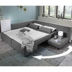 Wohnen Sofas|Betten<Federkern Eckcouch mit Schlaffunktion - Roseanna