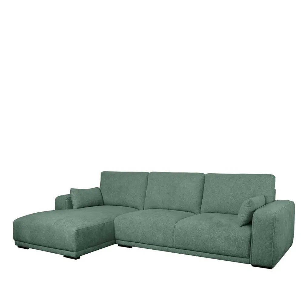 Wohnen Sofas<Federkern Ecksofa in Grün Stoffbezug - Tree