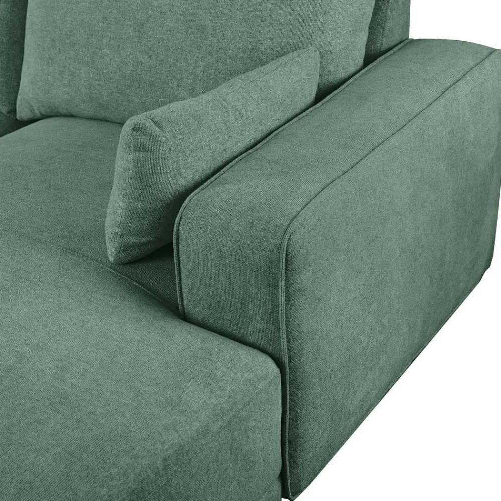Wohnen Sofas<Federkern Ecksofa in Grün Stoffbezug - Tree