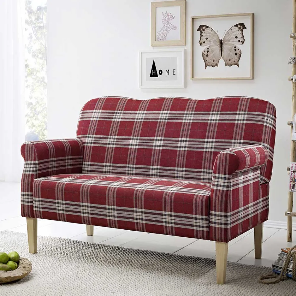 Wohnen Sofas<Federkern Küchensofa in Rot kariert - Sinael