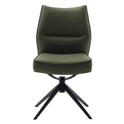 Wohnen Stühle<Federkern Lederstühle in Oliv Grün - Synfrunia (2er Set)