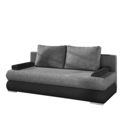 Wohnen Betten<Federkern-Bettsofa in Dunkelgrau und Schwarz - Jarah