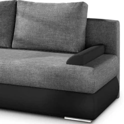 Wohnen Betten<Federkern-Bettsofa in Dunkelgrau und Schwarz - Jarah