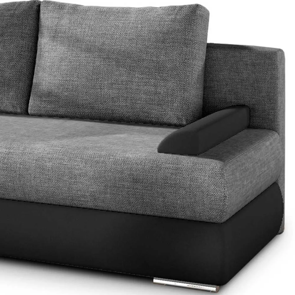 Wohnen Betten<Federkern-Bettsofa in Dunkelgrau und Schwarz - Jarah