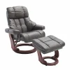 Wohnen Sessel<Fernsehsessel mit Relaxfunktion in Leder Schlammfarben Vihanna mit Hocker (zweiteilig)