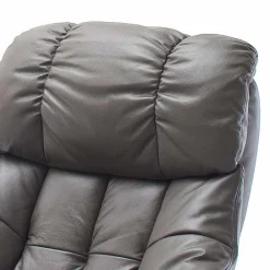 Wohnen Sessel<Fernsehsessel mit Relaxfunktion in Leder Schlammfarben Vihanna mit Hocker (zweiteilig)