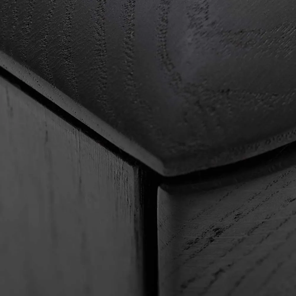 Wohnen Tv & Hifi-Möbel|Lowboards<Fernsehtisch mit Klappen & Fach in Schwarz - Delavidu