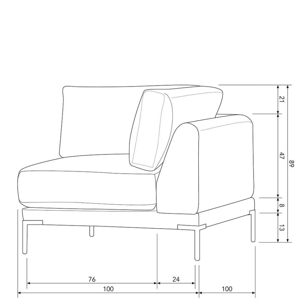 Wohnen Sofas<Flexible Couch aus Modulen in Braun - Ravonia (fünfteilig)