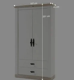 Wohnen Garderoben<Flur Garderobe & Bank & Schrank - Nedita (dreiteilig)