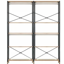 Wohnen Garderoben<Flur Regal Garderobe in Akazie & Schwarz - Ricinga