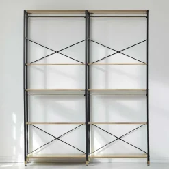 Wohnen Garderoben<Flur Regal Garderobe in Akazie & Schwarz - Ricinga