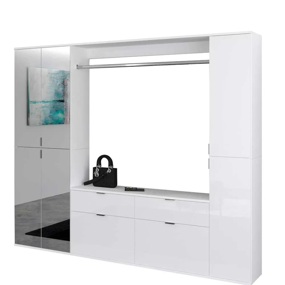 Wohnen Garderoben<Flureinrichtung Schrankwand 212x193x34 cm - Ejulia (dreiteilig)