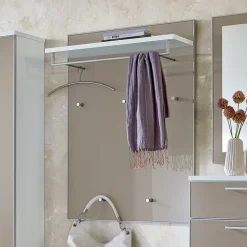 Wohnen Garderoben<Flurgarderobe Srocca in Taupe Glas beschichtet