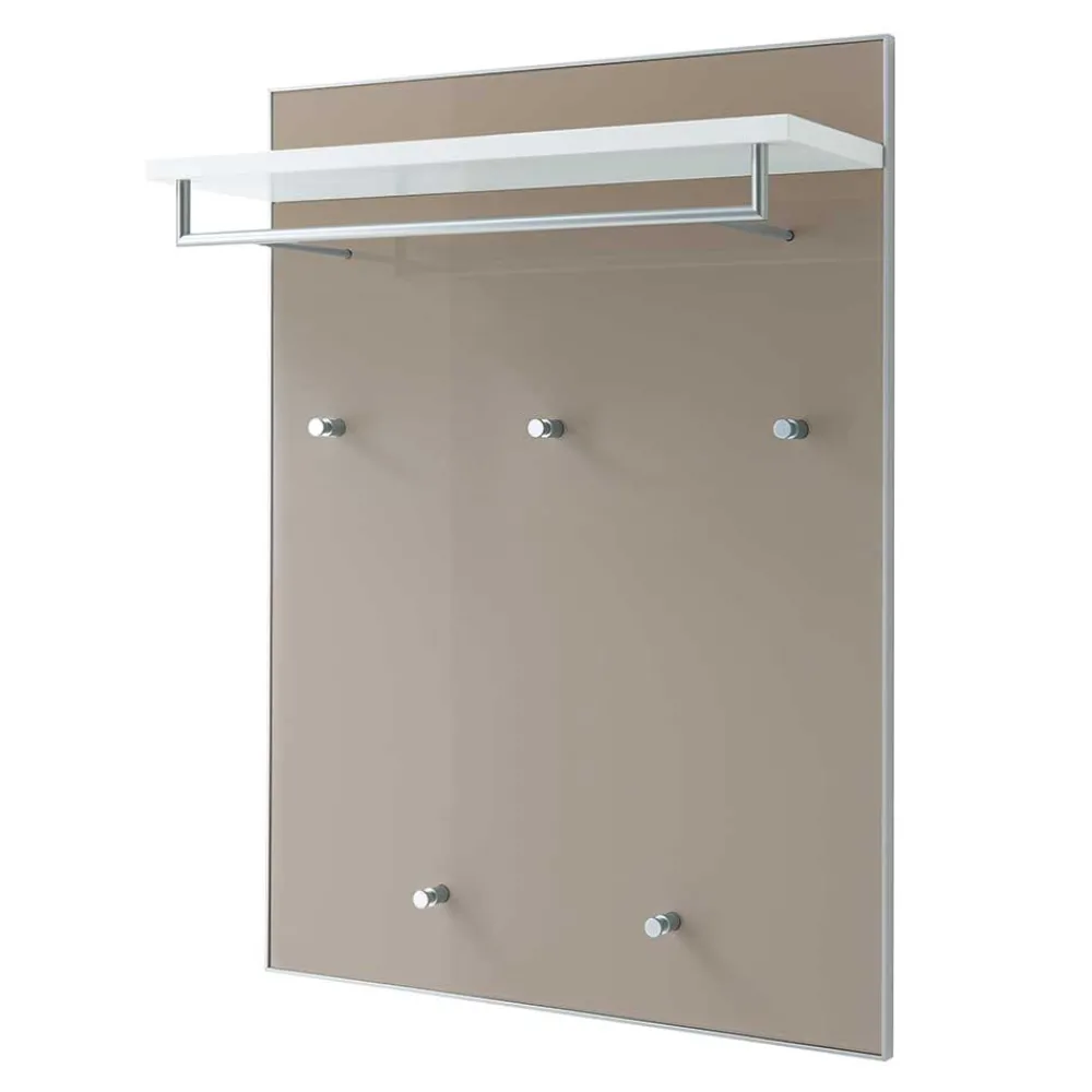 Wohnen Garderoben<Flurgarderobe Srocca in Taupe Glas beschichtet