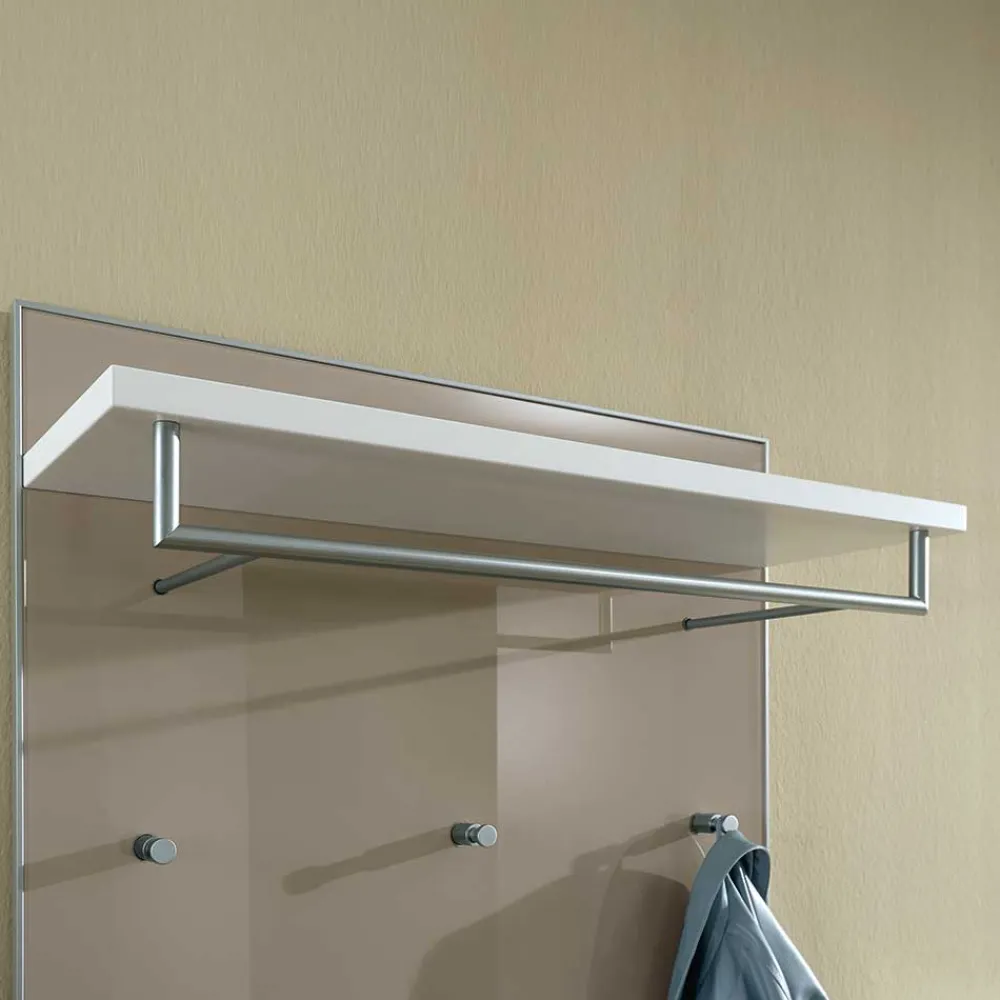 Wohnen Garderoben<Flurgarderobe Srocca in Taupe Glas beschichtet