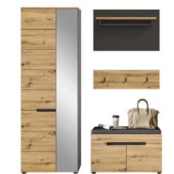 Wohnen Garderoben<Flurmöbel Set modern - Norja (vierteilig)