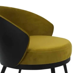 Wohnen Sessel<Frei stellbarer Velours Sessel in Gold Gelb - Durense
