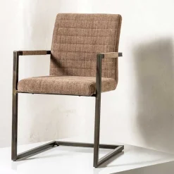 Wohnen Sessel|Stühle<Freischwinger Armlehnenstuhl in Braun meliert - Sicilia (2er Set)