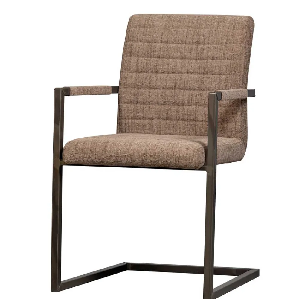 Wohnen Sessel|Stühle<Freischwinger Armlehnenstuhl in Braun meliert - Sicilia (2er Set)