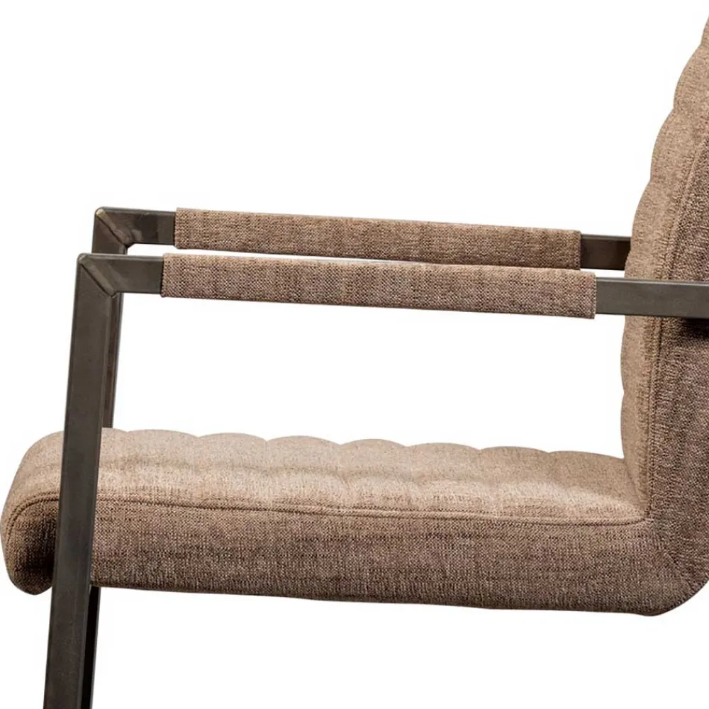 Wohnen Sessel|Stühle<Freischwinger Armlehnenstuhl in Braun meliert - Sicilia (2er Set)