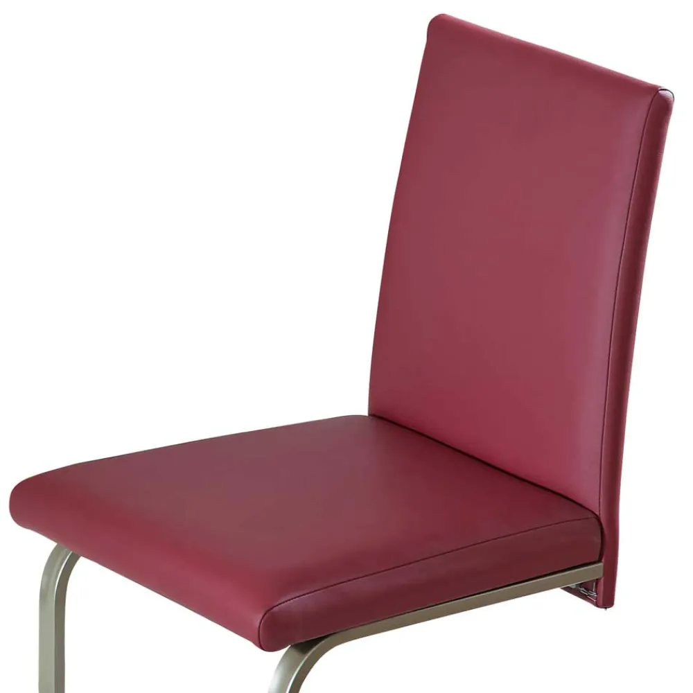 Wohnen Sessel|Stühle<Freischwinger Clamina in Rot Kunstleder