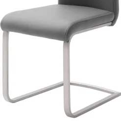 Wohnen Sessel|Stühle<Freischwinger in Kunstleder Grau Ramia mit Edelstahl (4er Set)