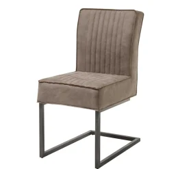 Wohnen Sessel<Freischwinger in Taupe & Schwarz - Levino (2er Set)