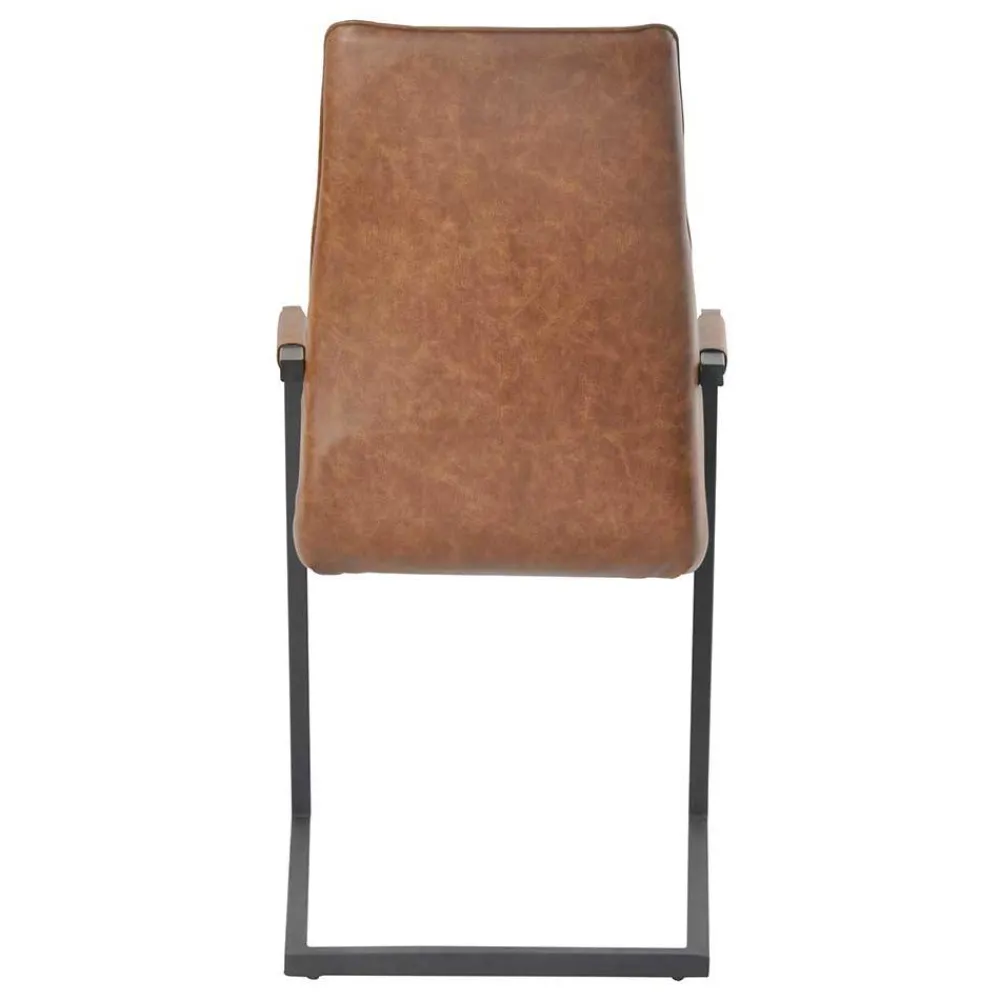 Wohnen Sessel<Freischwinger mit Armlehnen in Hellbraun - Dania (2er Set)
