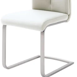Wohnen Sessel|Stühle<Freischwinger mit aufgesetzten Kissen in Weiß Briston Kunstleder (4er Set)