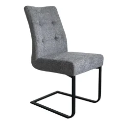 Wohnen Sessel<Freischwinger Polsterstühle in Dunkelgrau - Zinova (2er Set)