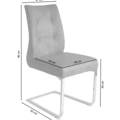 Wohnen Sessel<Freischwinger Polsterstühle in Dunkelgrau - Zinova (2er Set)