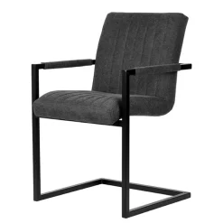 Wohnen Sessel|Stühle<Freischwinger Sessel in Anthrazit & Schwarz - Tressur (2er Set)