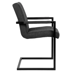 Wohnen Sessel|Stühle<Freischwinger Sessel in Anthrazit & Schwarz - Tressur (2er Set)