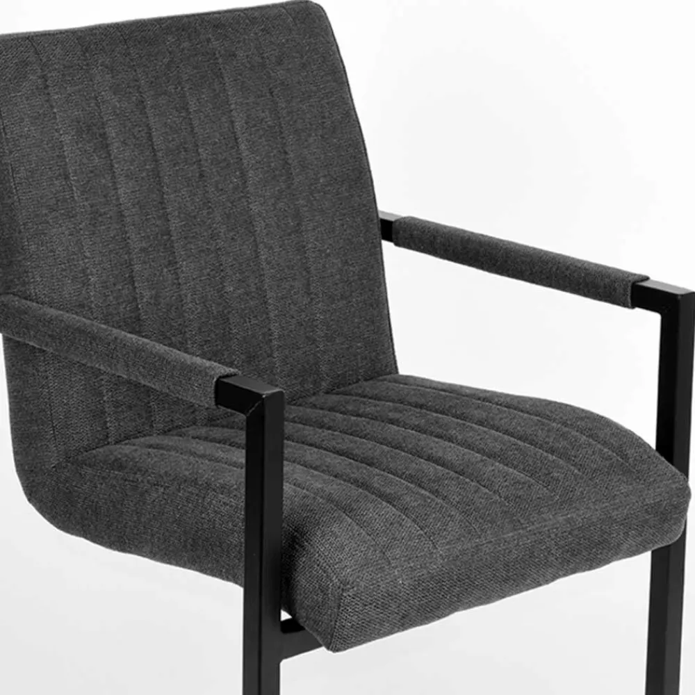 Wohnen Sessel|Stühle<Freischwinger Sessel in Anthrazit & Schwarz - Tressur (2er Set)