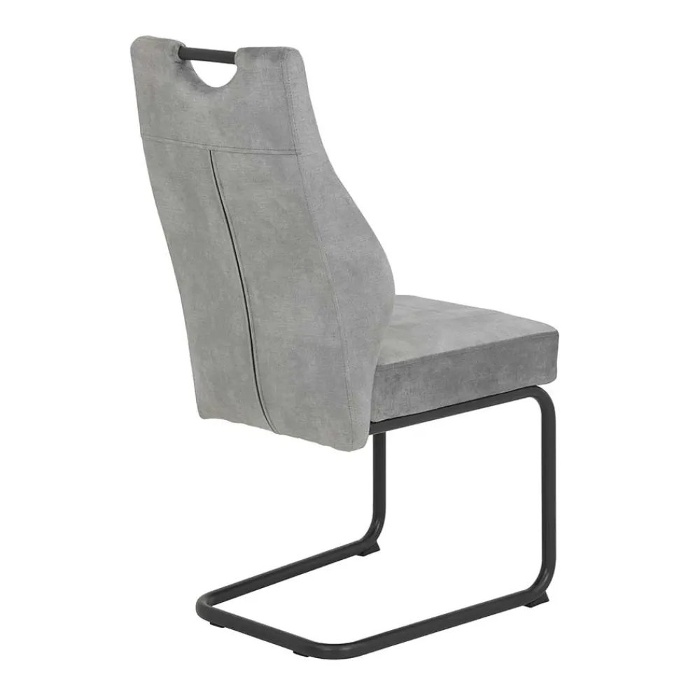 Wohnen Sessel|Stühle<Freischwinger Stuhl in Silbergrau - Riakust (2er Set)