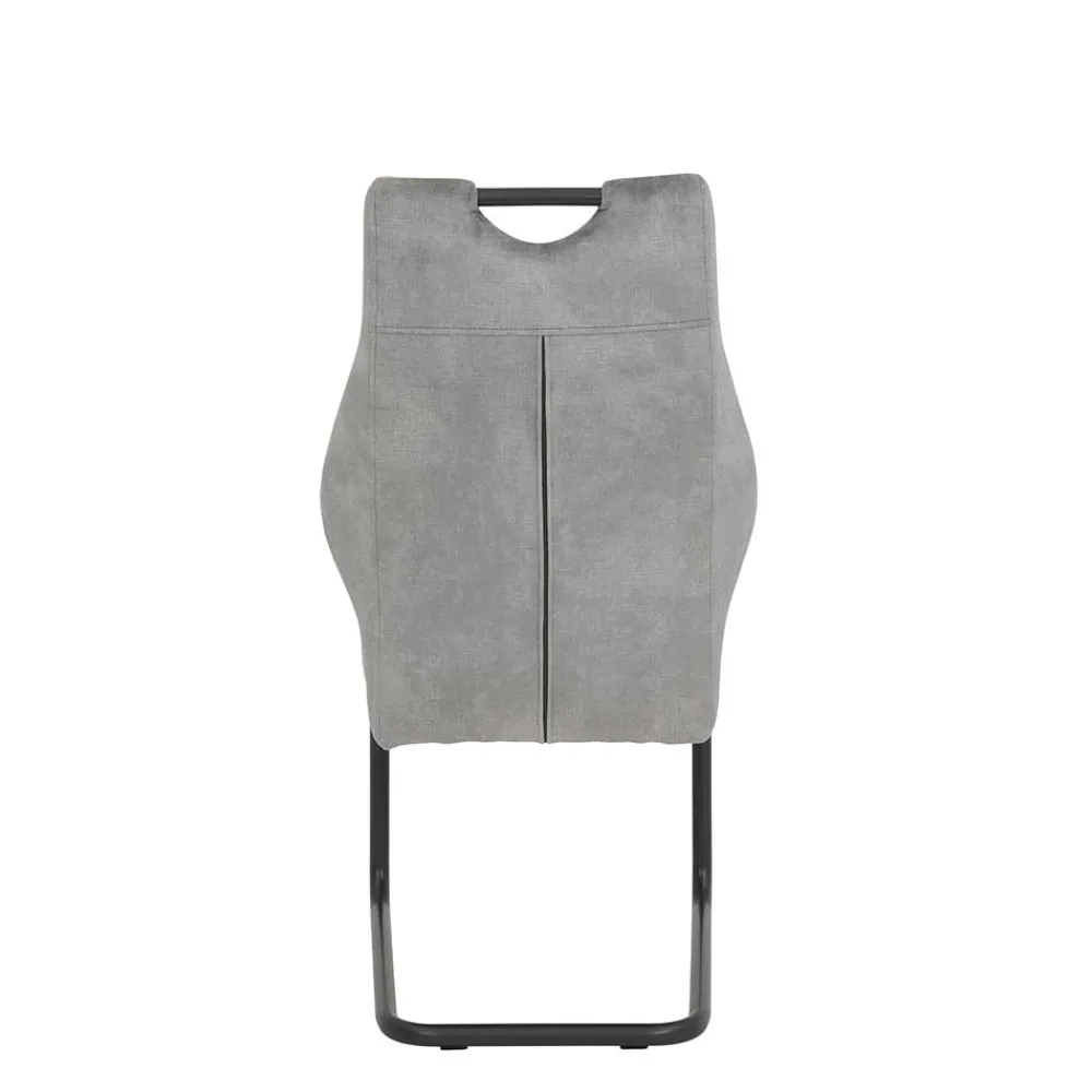 Wohnen Sessel|Stühle<Freischwinger Stuhl in Silbergrau - Riakust (2er Set)